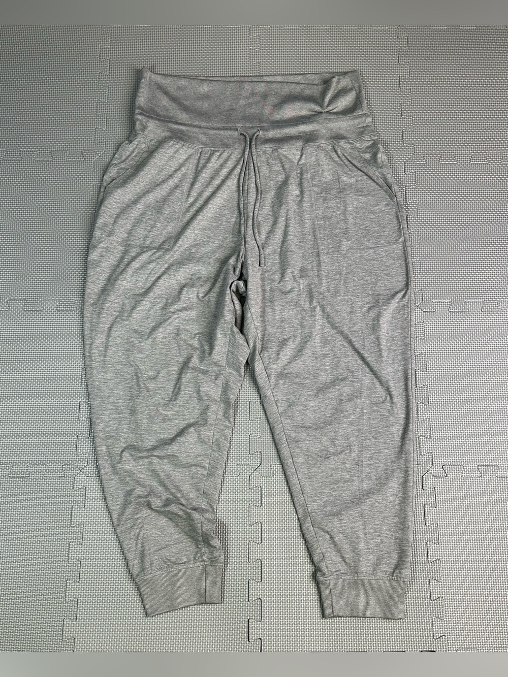 Gap Fit Joggers Brushed Tech Jersey Womens XL Gray Drawstring